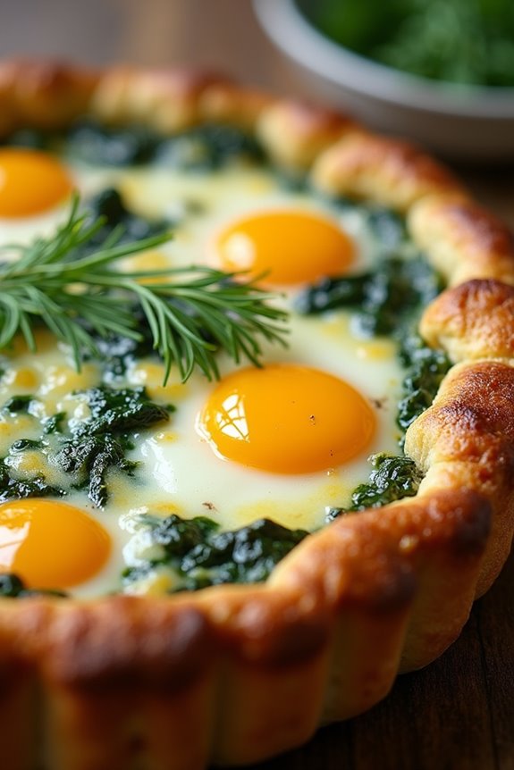 savory spinach egg tart