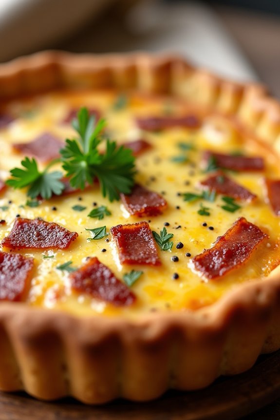 savory tart with bacon