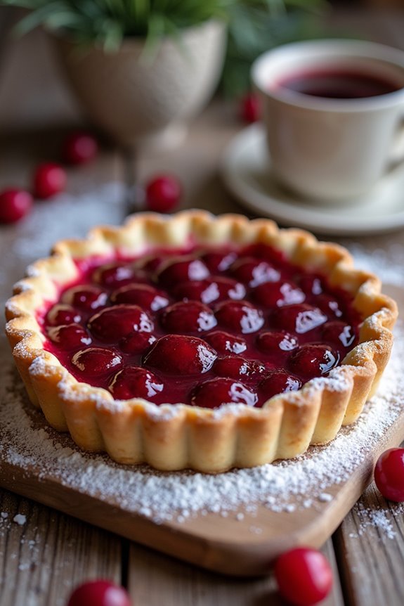 scandinavian dessert with lingonberries