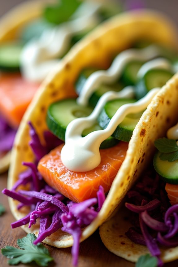 scandinavian inspired salmon tacos