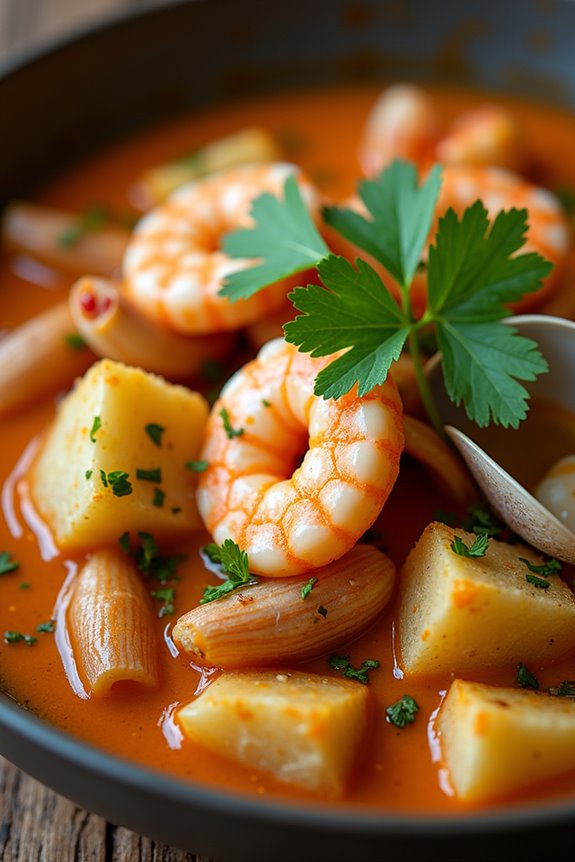 seafood and bread stew