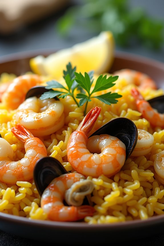 seafood rice with saffron