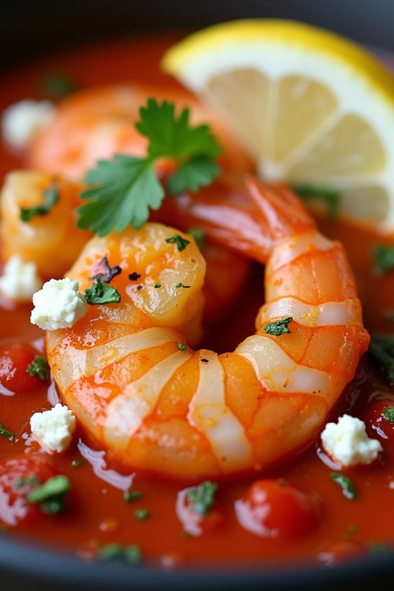 shrimp in tomato feta sauce