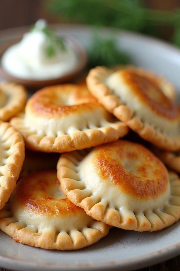 smoked salmon cream cheese pierogi