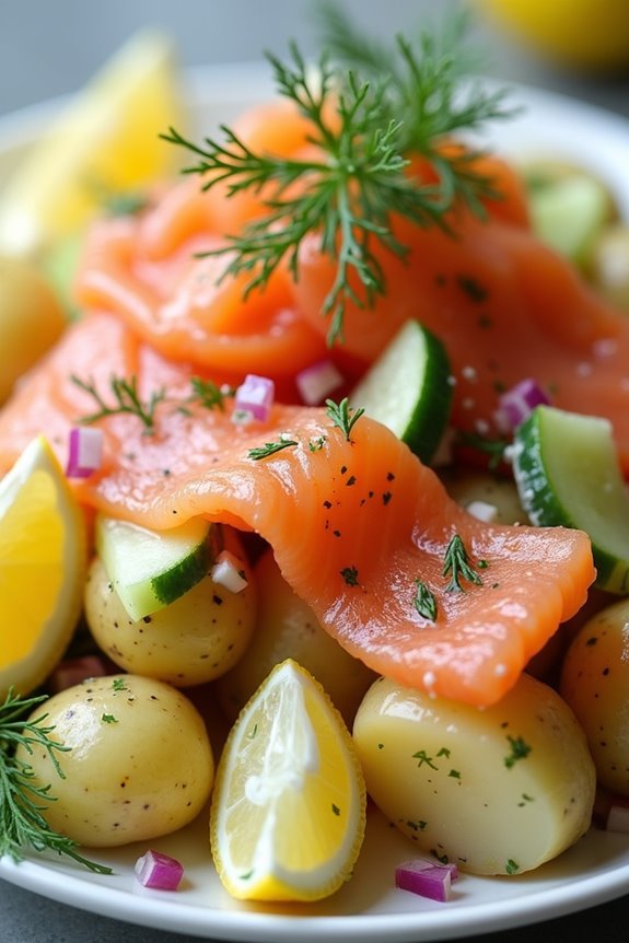 smoked salmon potato salad