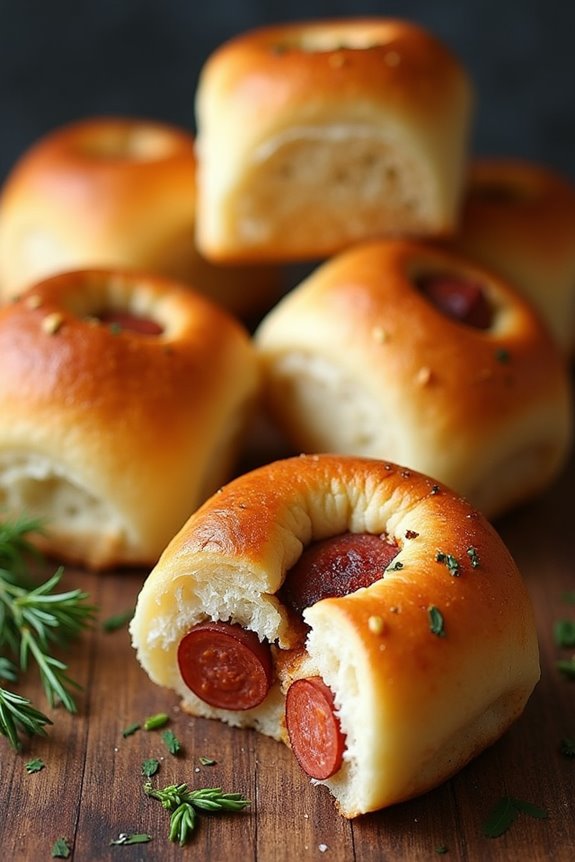 spicy chorizo filled bread rolls