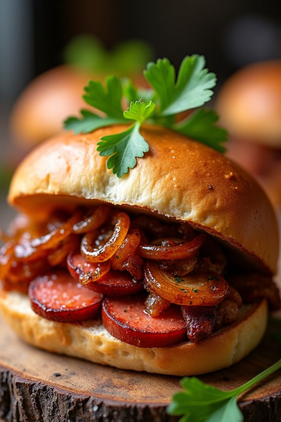 spicy chorizo pork sandwiches