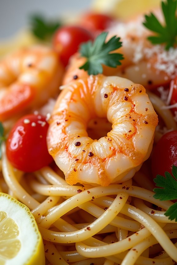 spicy garlic shrimp pasta