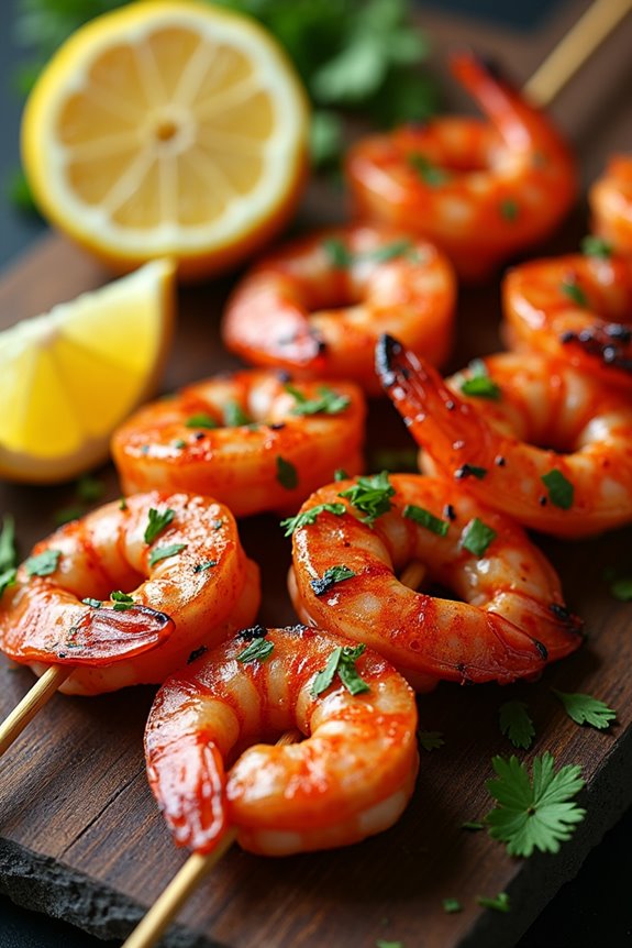 spicy piri piri shrimp skewers