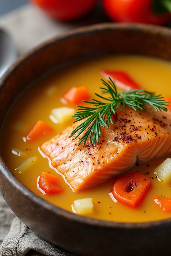 spicy scandinavian salmon soup