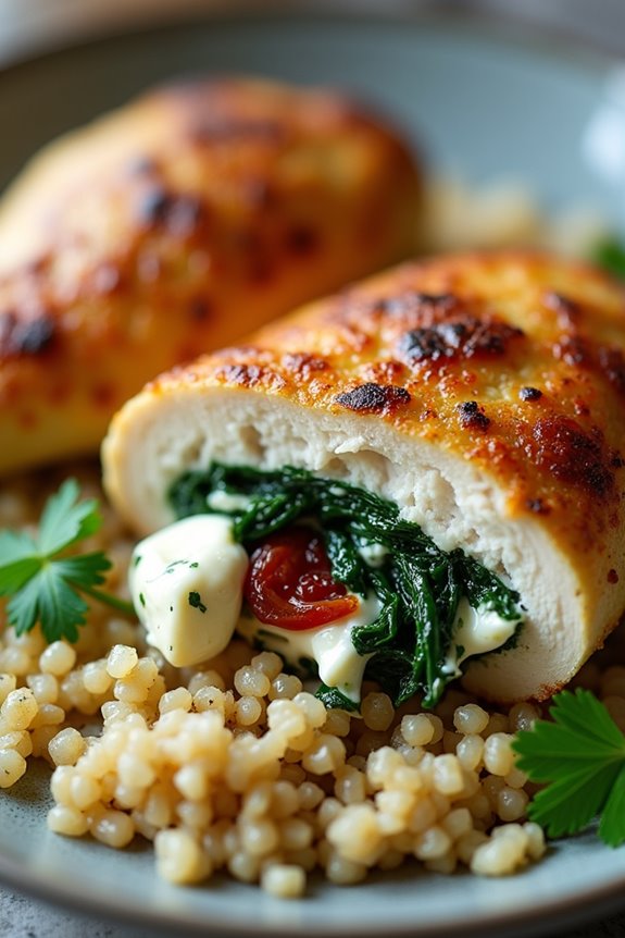 spinach feta chicken bowl