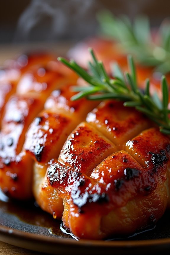 succulent honey glazed pork knuckle