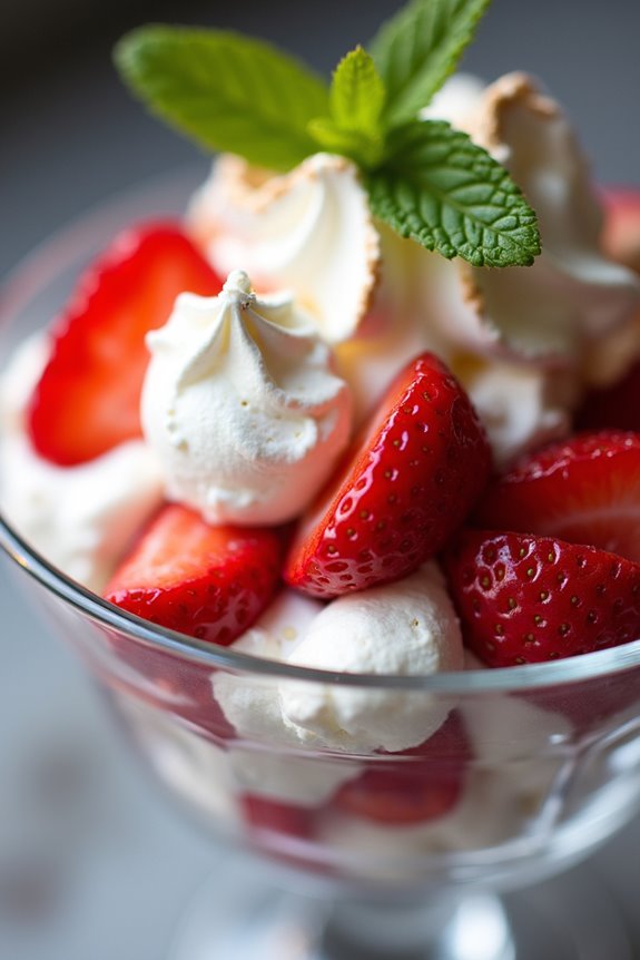 summer dessert with strawberries