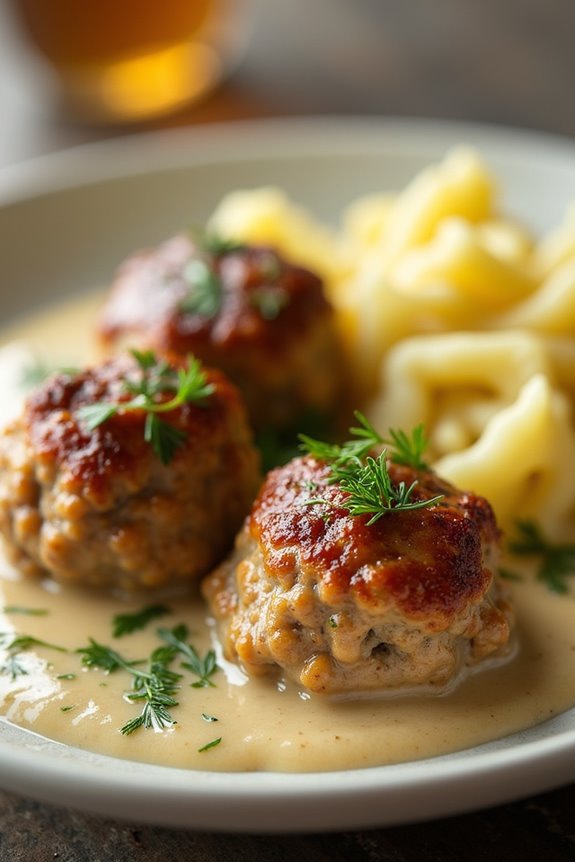 swedish meatballs with dill sauce