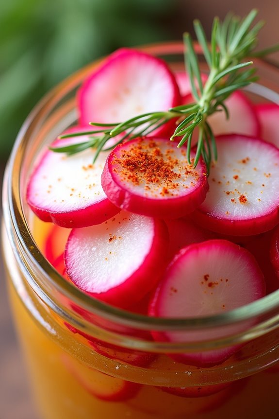 sweet and tangy radishes
