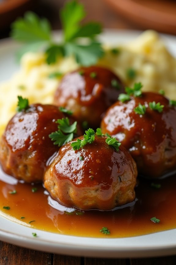 sweet maple gravy meatballs