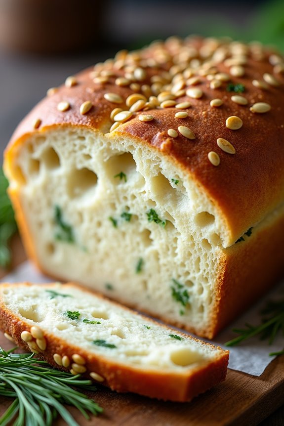 tangy herb infused quark bread