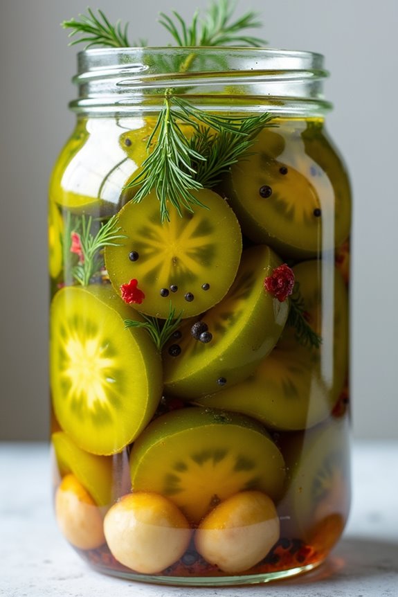 tangy preserved green tomatoes