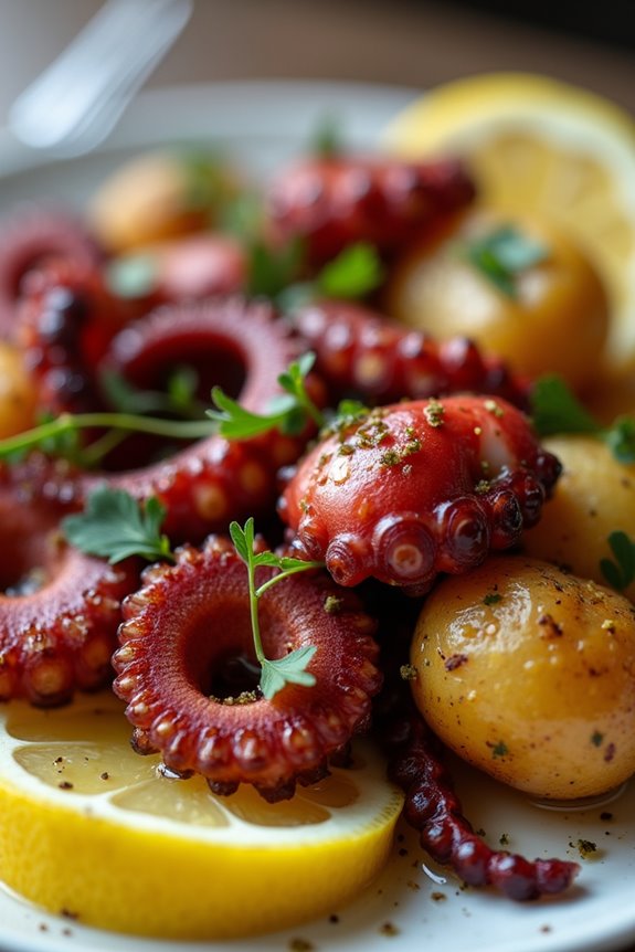 tender octopus with potatoes
