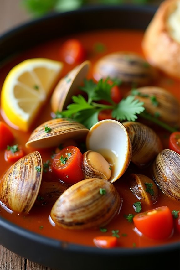 traditional clam stew preparation