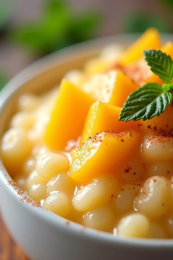 tropical mango rice pudding