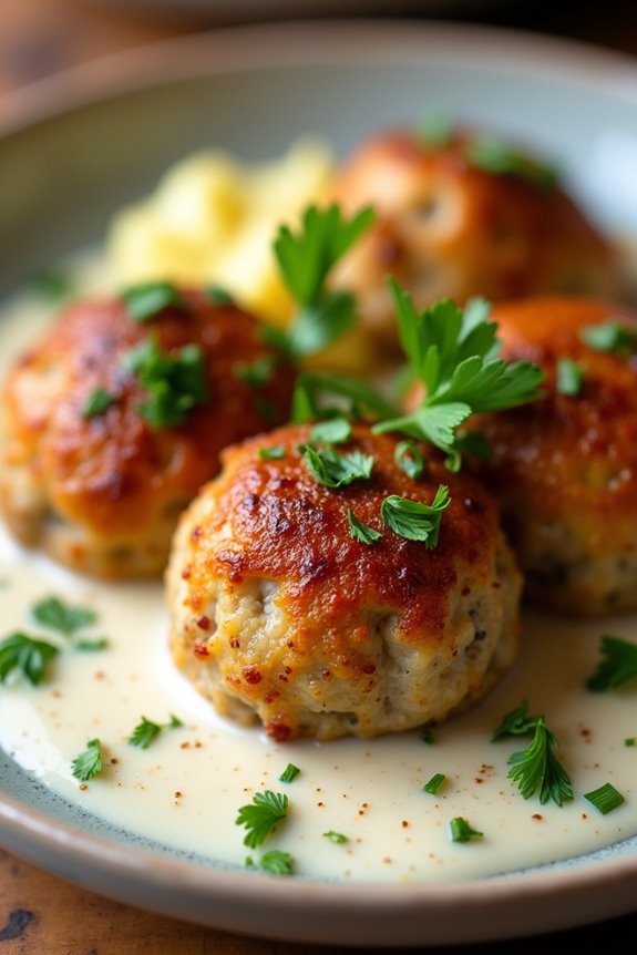 vegan meatballs in coconut sauce