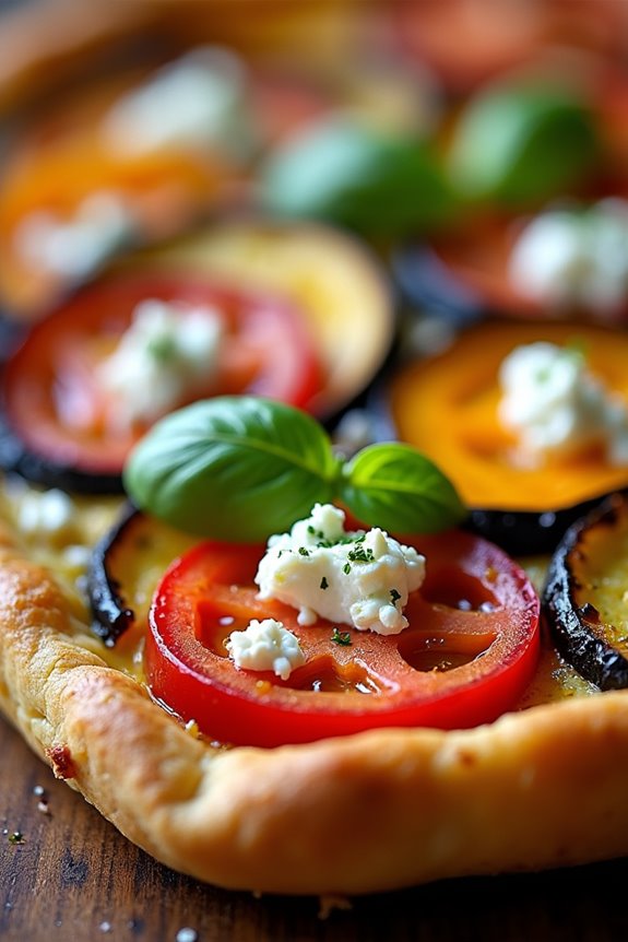 vegetarian tart with goat cheese