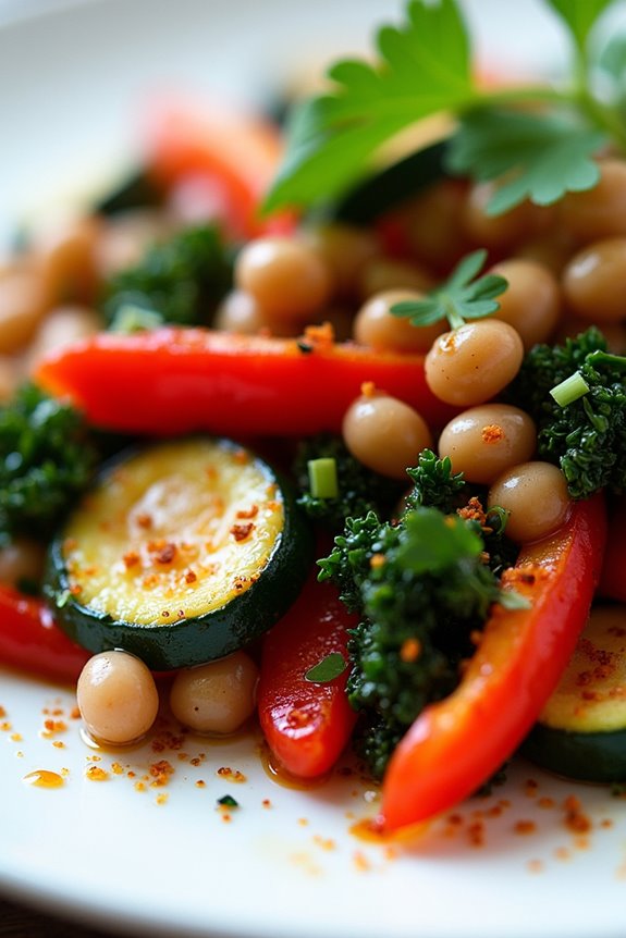 vibrant bean vegetable stir fry
