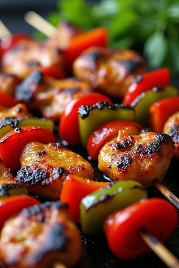 vibrant flavorful chicken skewers