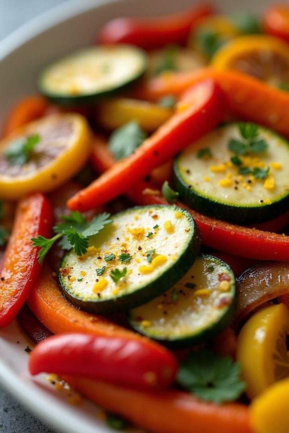 vibrant lemon infused roasted vegetables