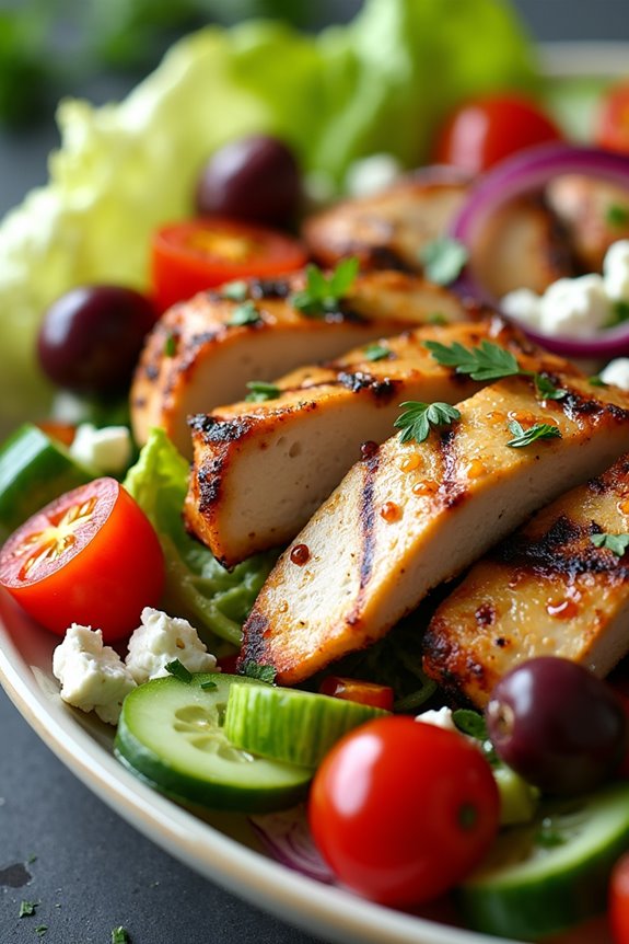 vibrant mediterranean grilled chicken salad