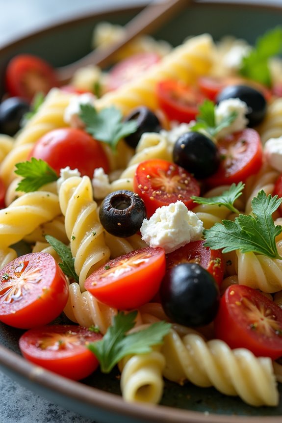 vibrant mediterranean pasta salad