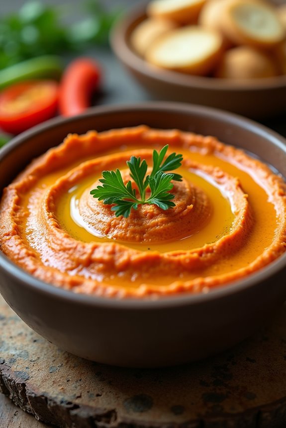 vibrant mediterranean roasted pepper dip
