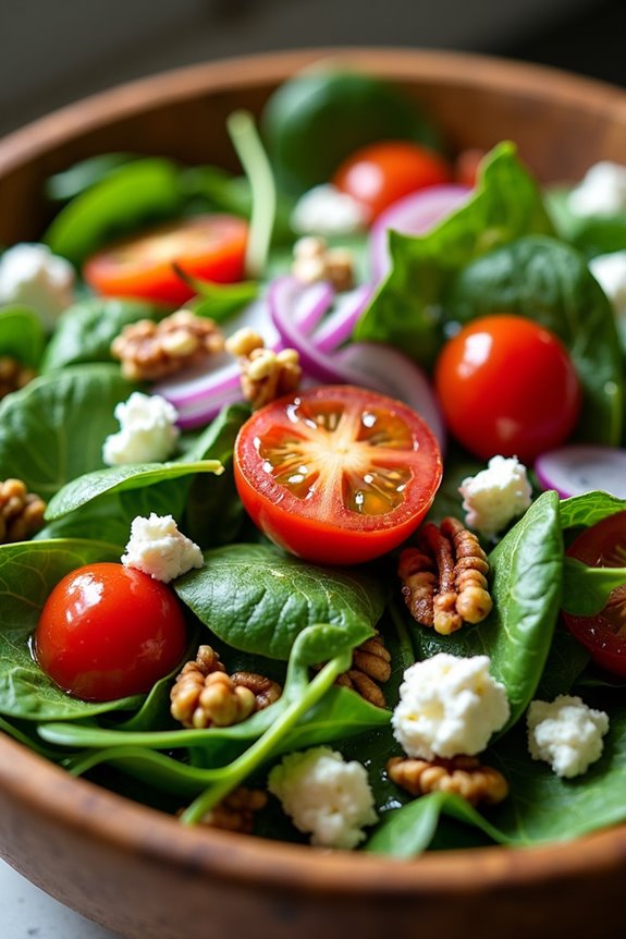 vibrant mediterranean spinach salad