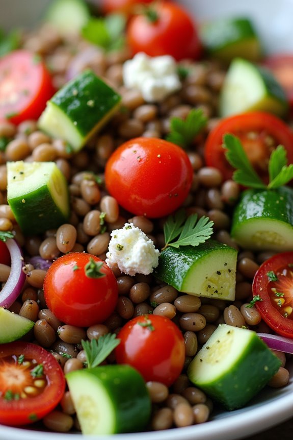 vibrant nutritious mediterranean lentil salad