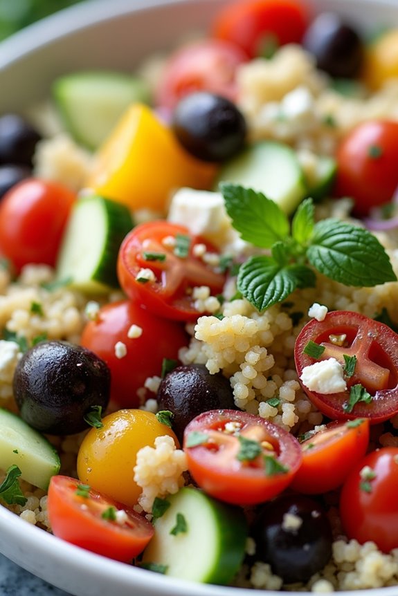 vibrant nutritious mediterranean quinoa salad