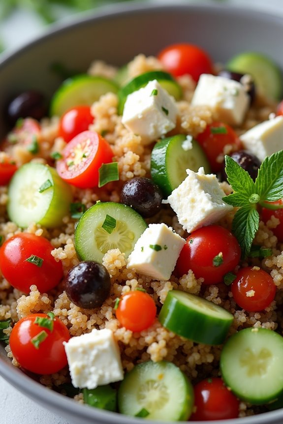 vibrant nutritious mediterranean quinoa salad