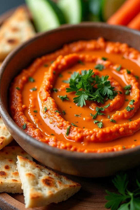 vibrant roasted pepper dip