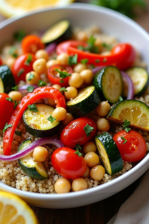 vibrant roasted vegetable bowl