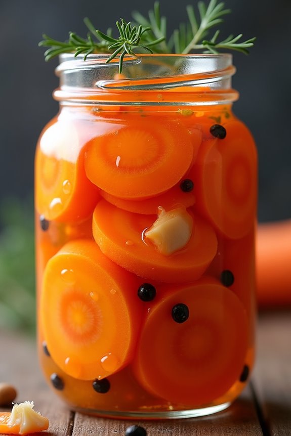 vibrant tangy pickled carrots