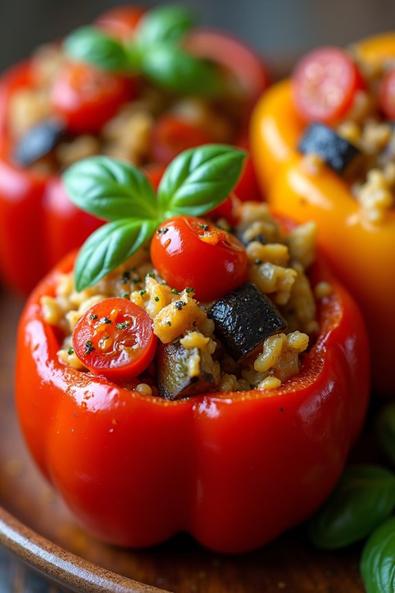 vibrant vegetable stuffed peppers