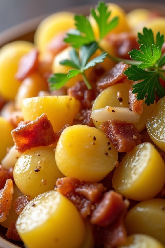 warm tangy potato salad