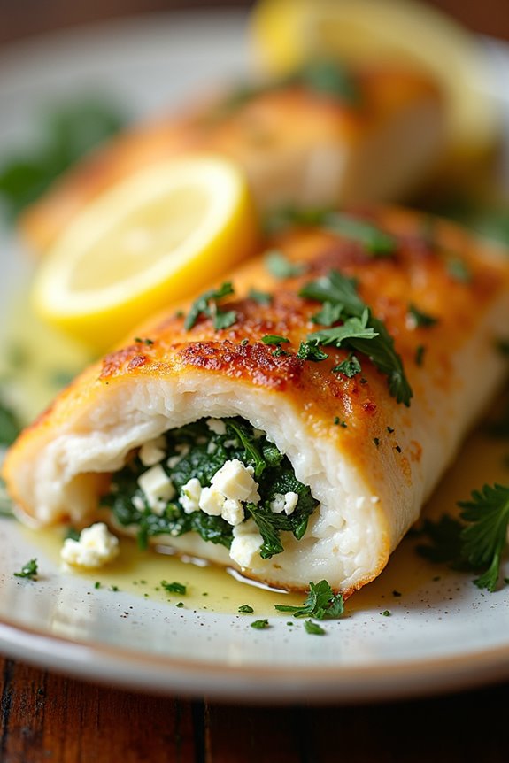 zesty mediterranean stuffed fish