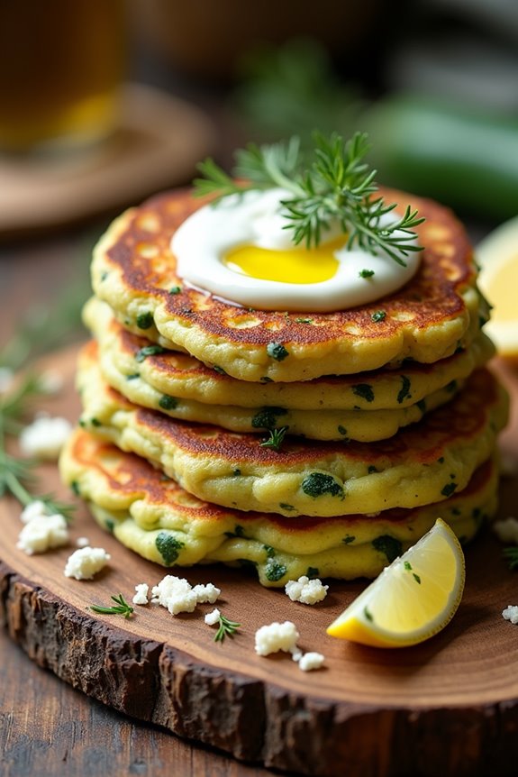 zucchini feta pancake delight