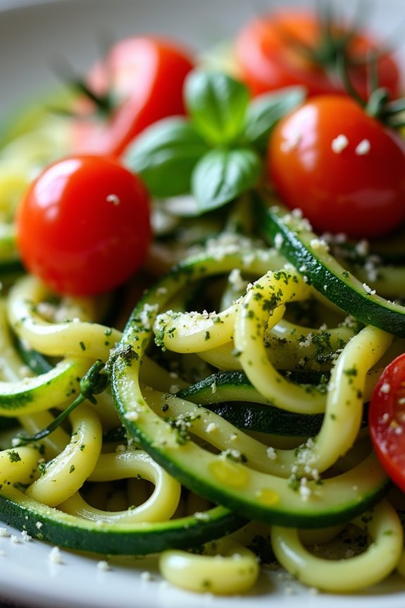 zucchini noodles with pesto