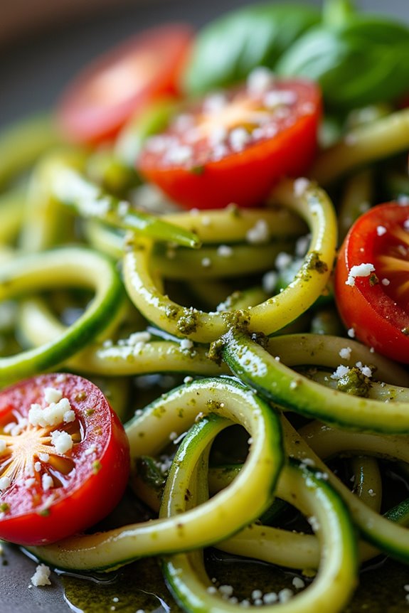zucchini noodles with pesto